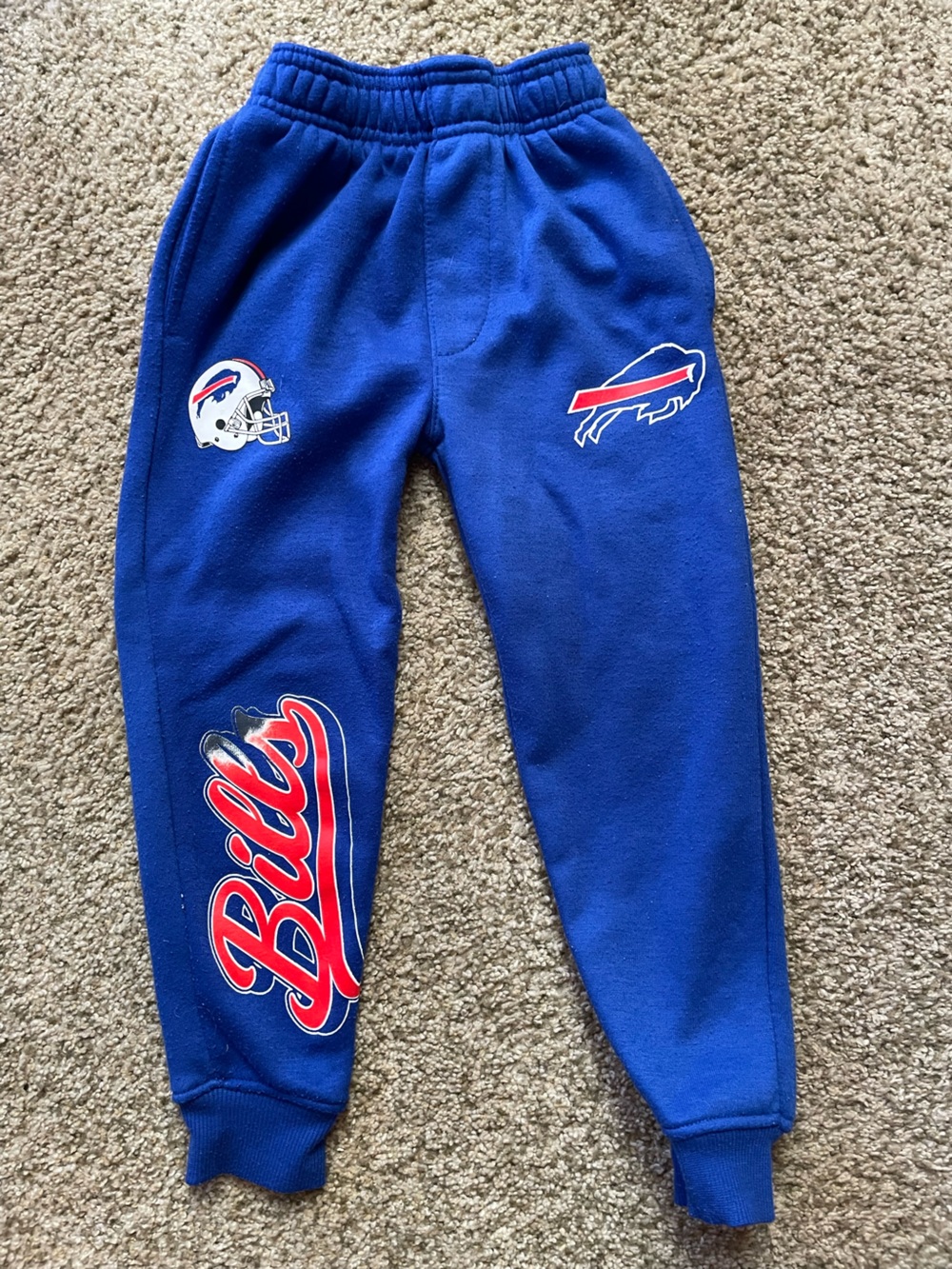 NFL Buffalo Bills Kids Royal Blue Sweatpants with Team Logos